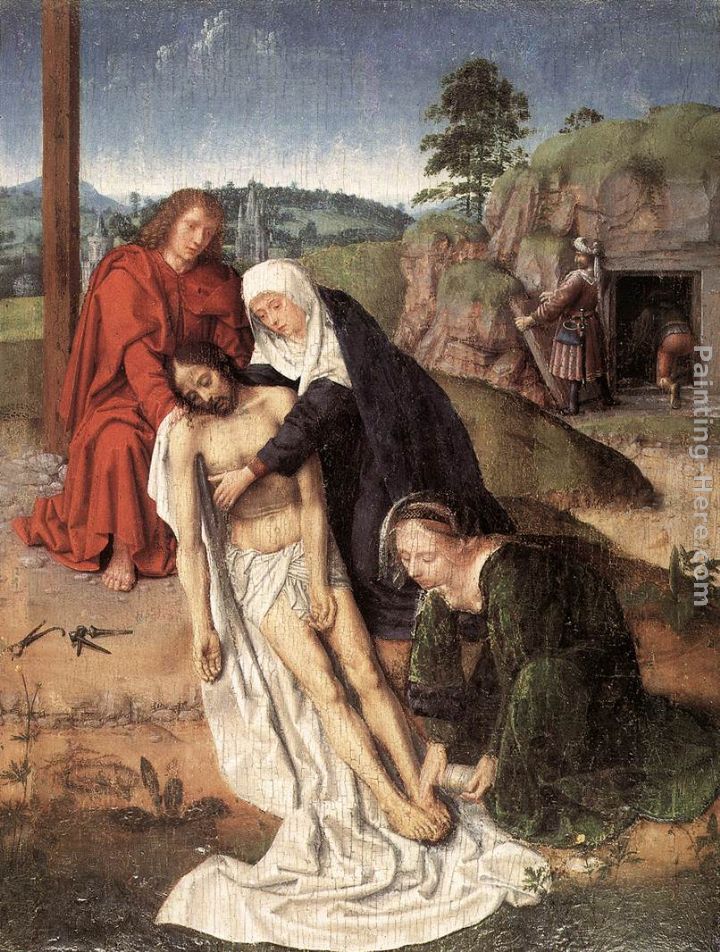 Lamentation painting - Gerard David Lamentation art painting